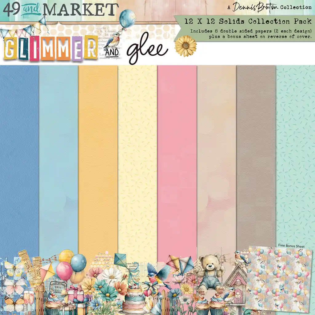 49 & Market Glimmer and Glee 12x12 Solids Collection Pack